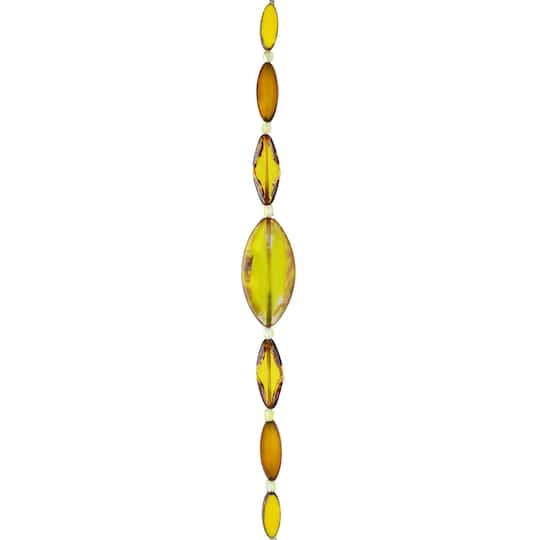 Smooth Yellow Czech Glass Oval Bead Mix by Bead Landing™